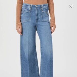 Women’s Sz 24 PAIGE Anessa Wide Leg Jean Denim Raw Hem - Sunnie Distressed